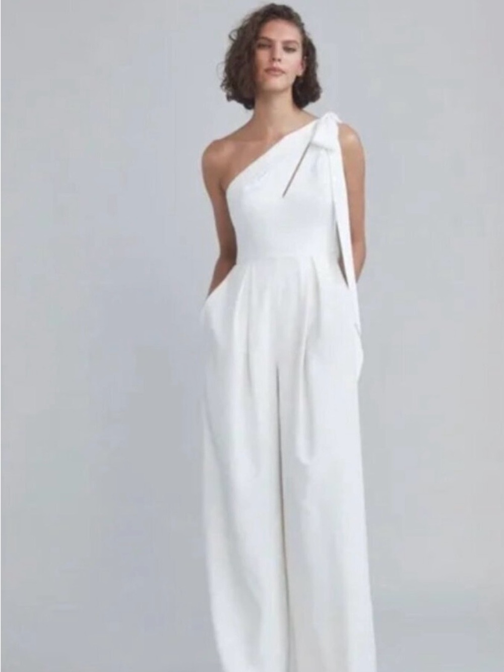 Amsale Lottie One Shoulder Jumpsuit Size 6